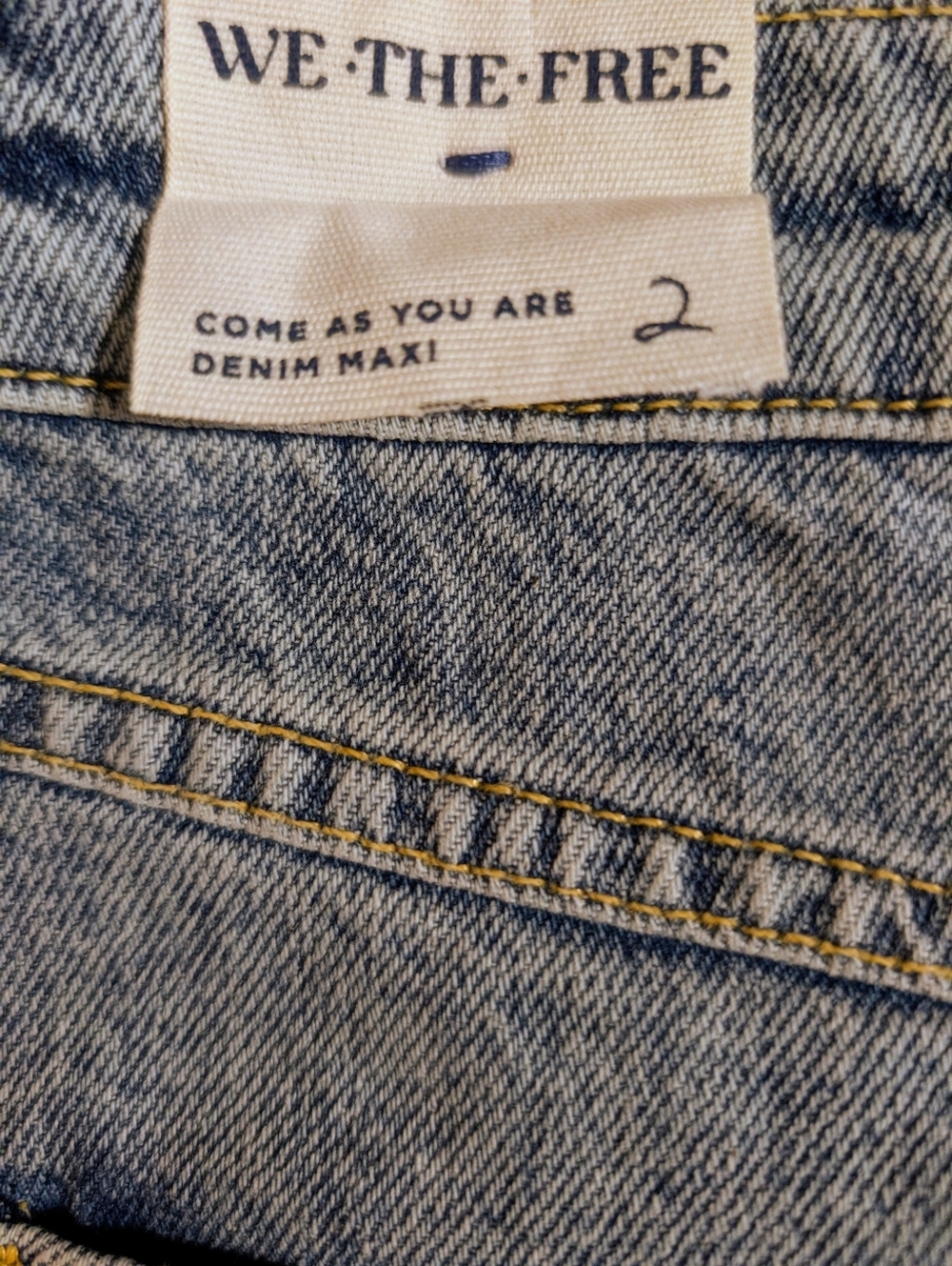 We The Free Come As You Are Denim Maxi, NWT, Size 2 *Retail 118 - Picture 4 of 5